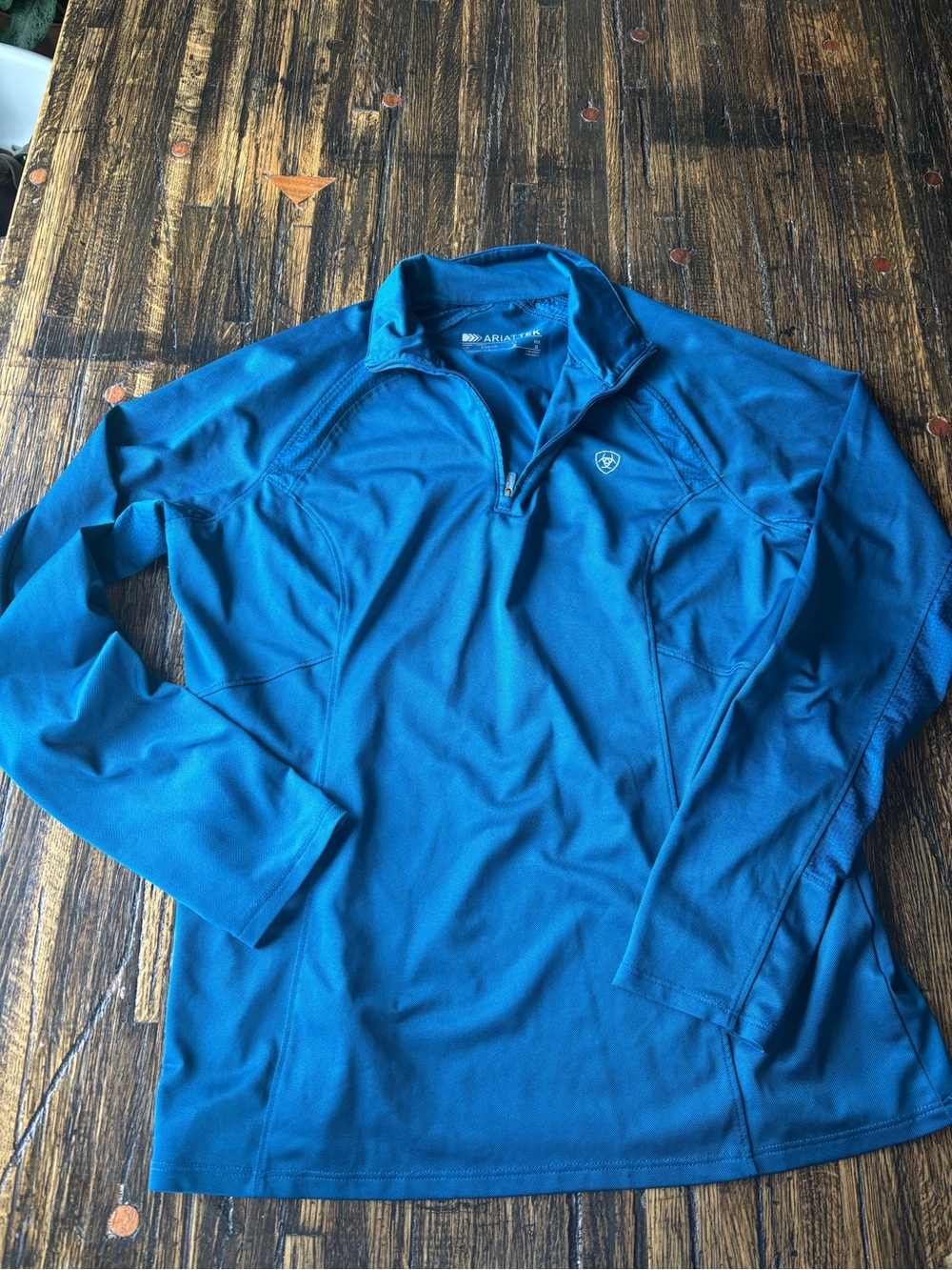 Ariat Women’s Teal Blue Long-Sleeve Quarter Zip Performance Top